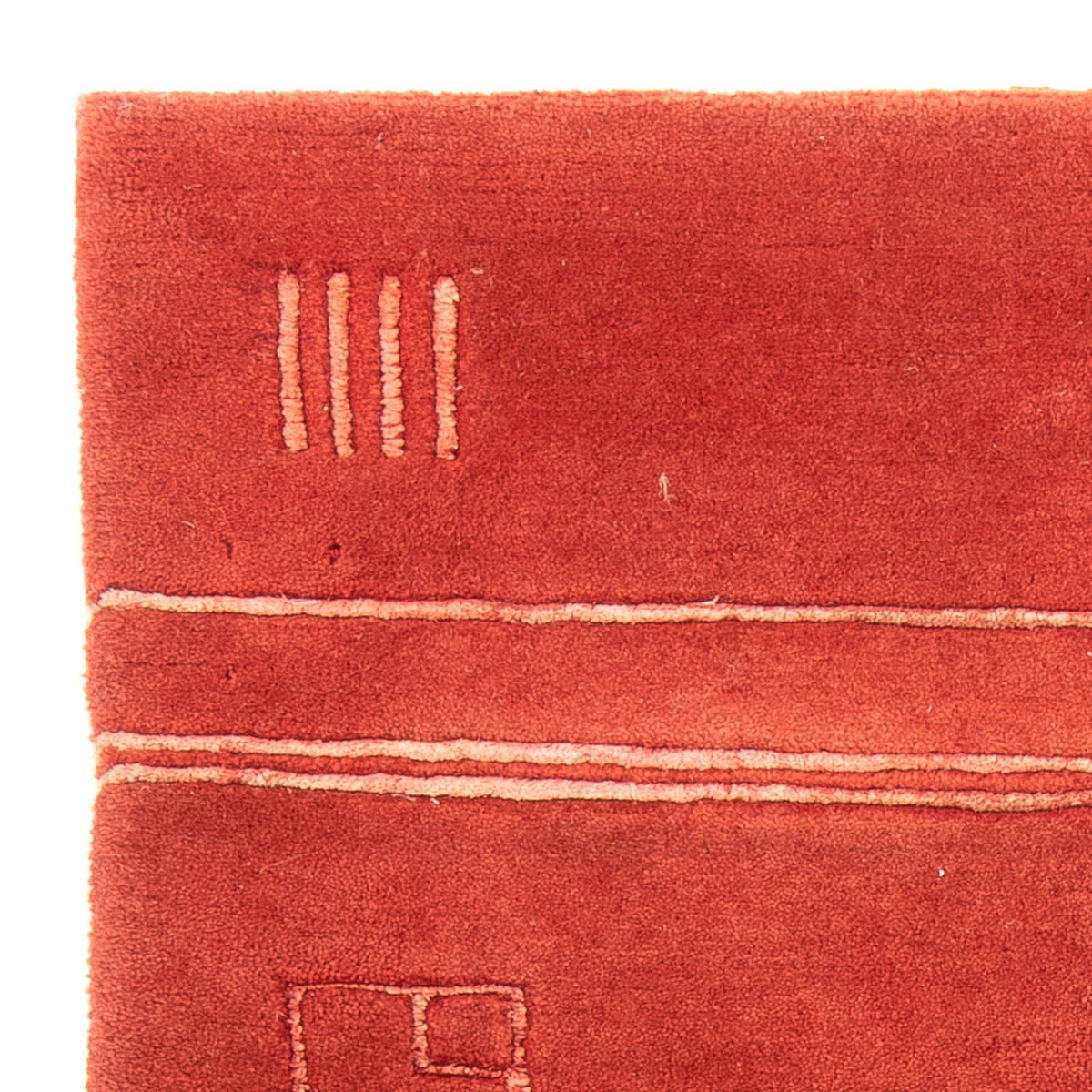 Nepal Teppich 89x163cm - Wollteppich - rot