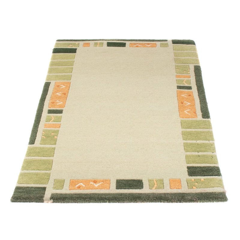 Nepal Teppich 70x140cm - Wollteppich - olivgrün
