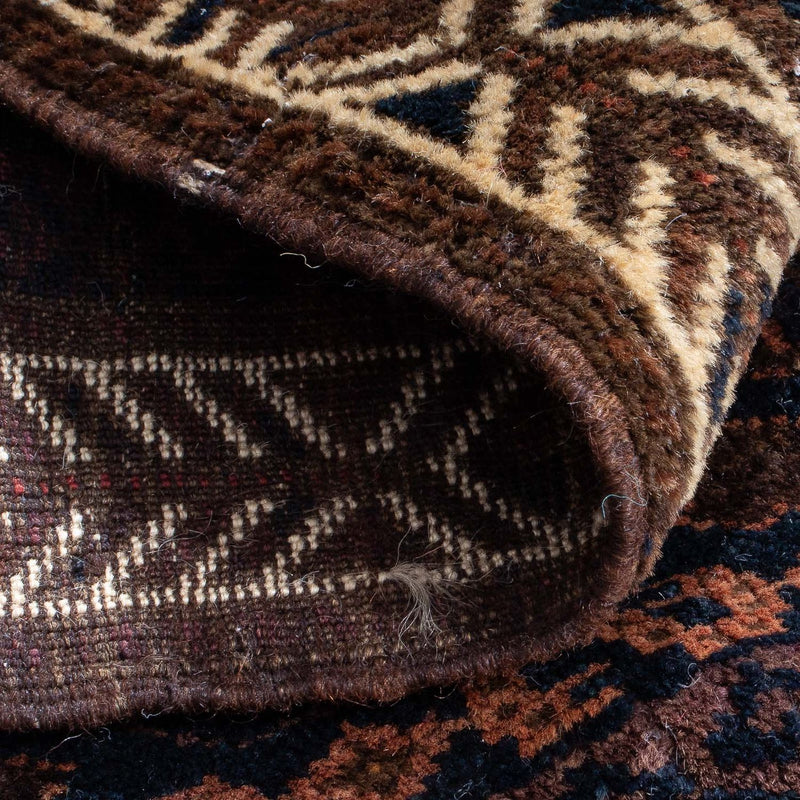 Afghan Teppich 80x80cm - Orientteppich - braun