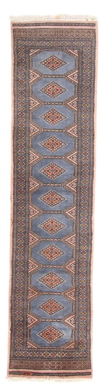 Pakistan Teppich 80x325cm - Orientteppich - hellblau