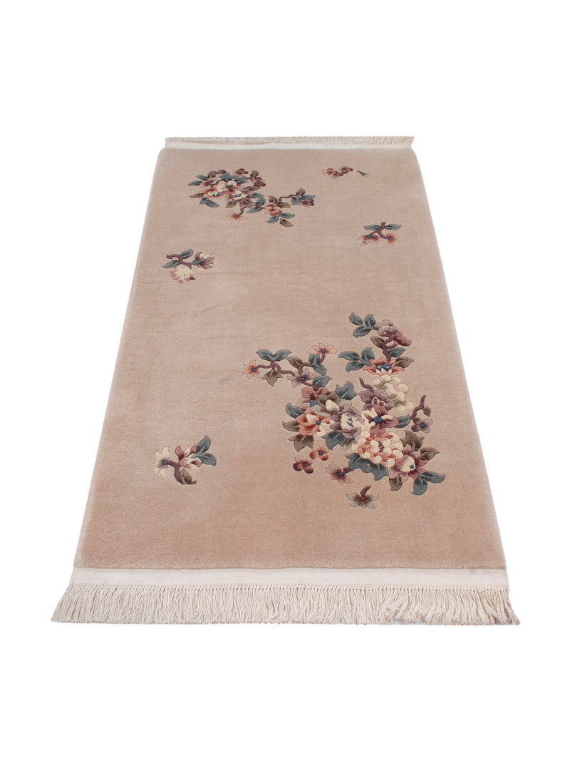 China Teppich 90x160cm - Orientteppich - hellbeige