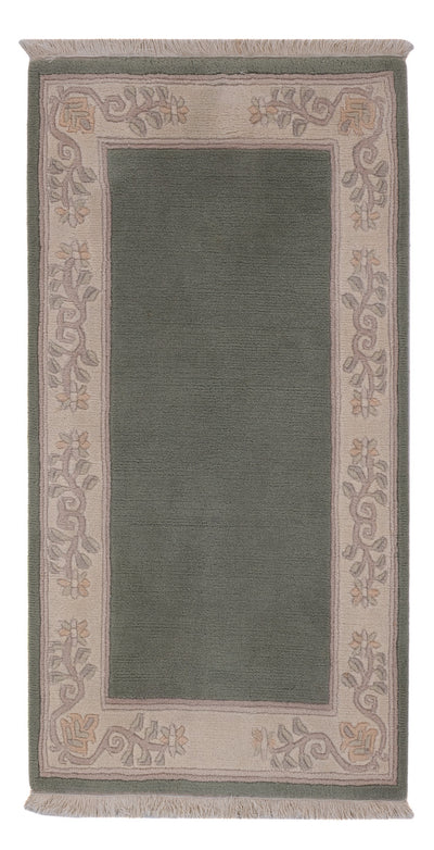 China Teppich 70x140cm - Orientteppich - olivgrün