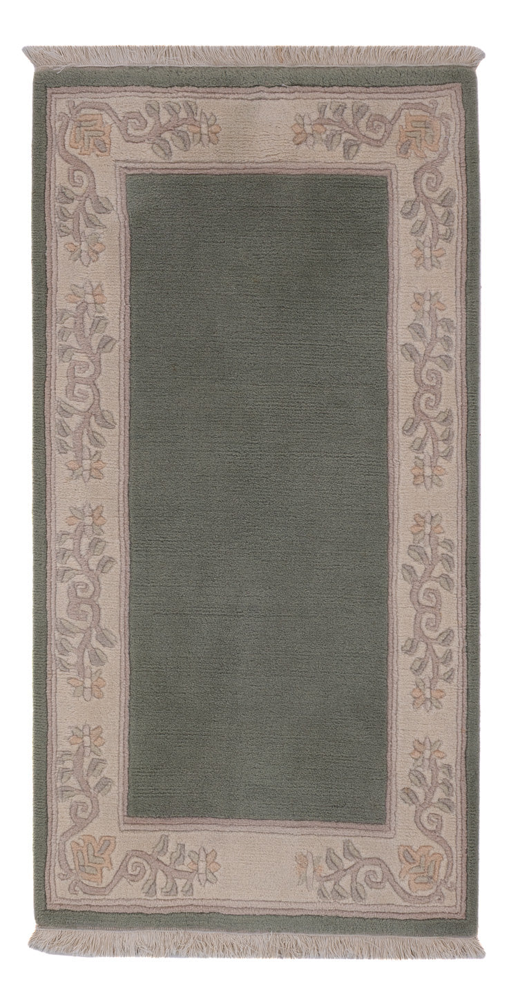 China Teppich 70x140cm - Orientteppich - olivgrün