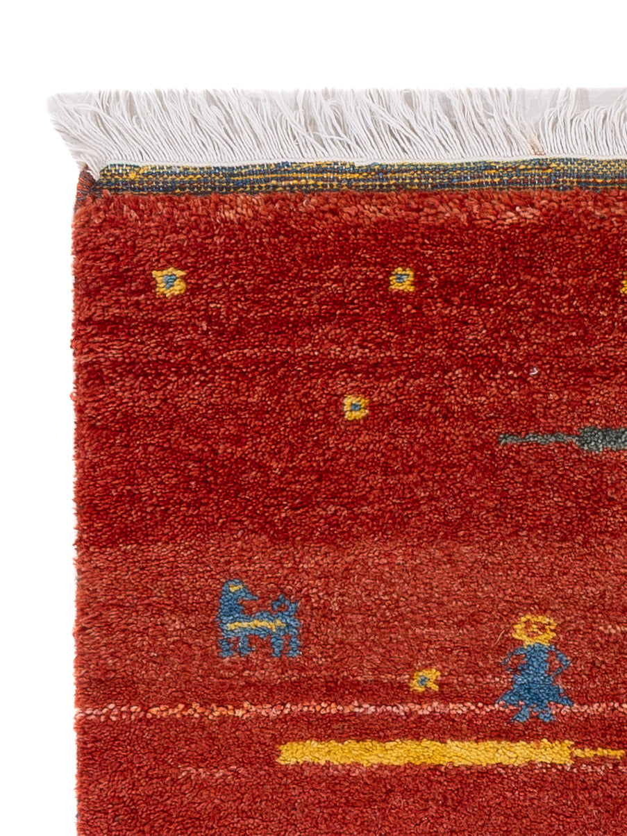 Gabbeh Teppich - Indus - 70 x 140 cm - rost