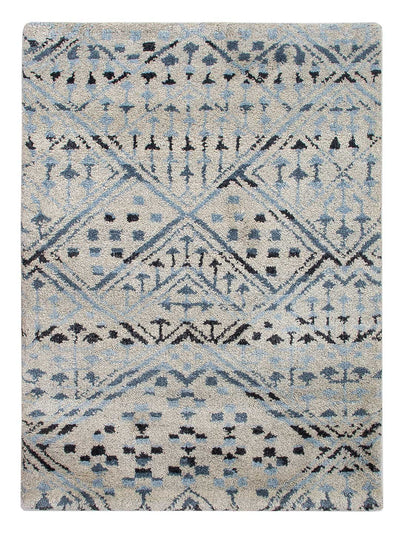 Gabbeh Teppich Indus 60x90cm - Wollteppich - hellblau
