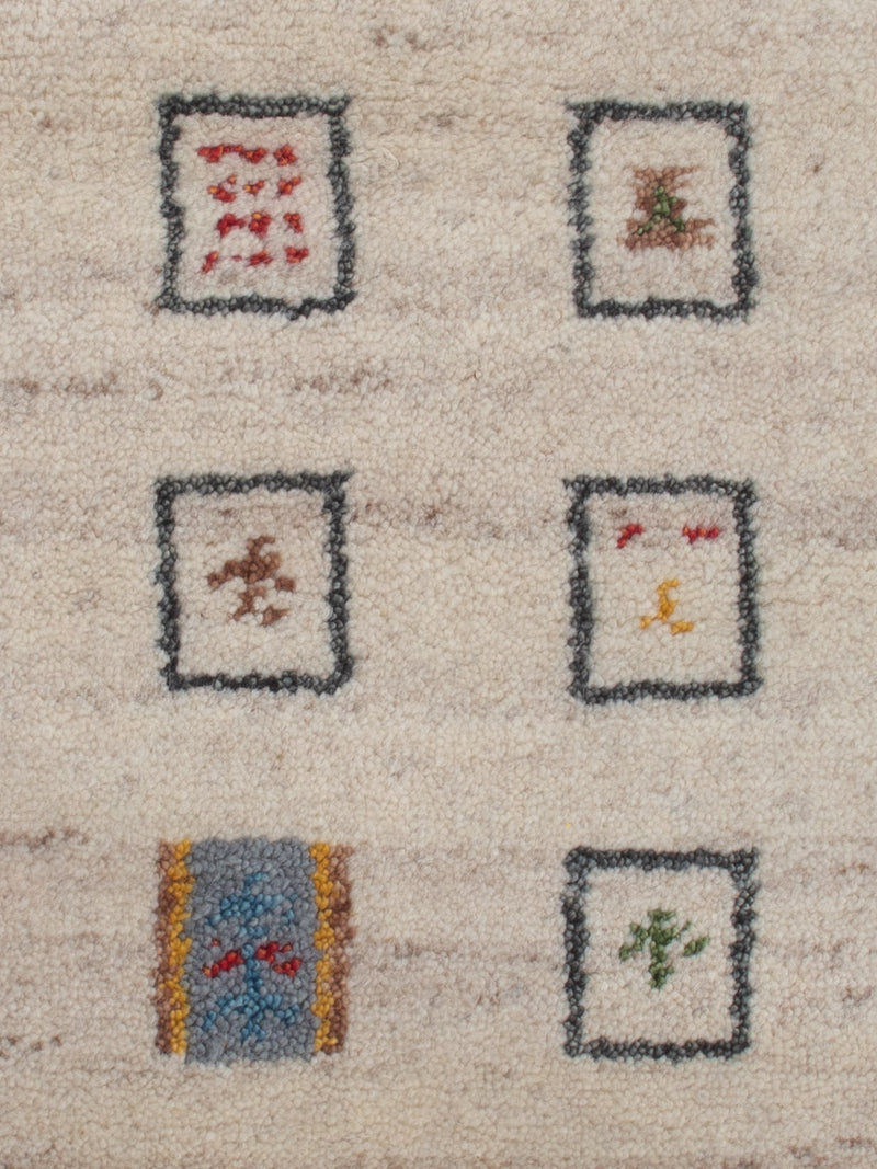 Gabbeh Teppich Indus 60x90cm - Wollteppich - beige