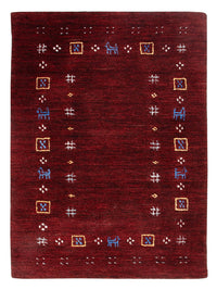 Loribaft Loom Teppich 60x90cm - Wollteppich - dunkelrot – product image