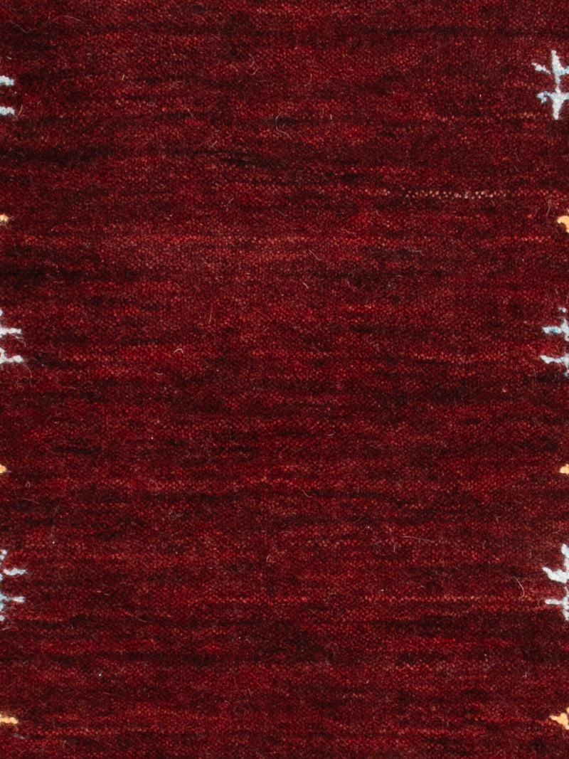 Loribaft Loom Teppich 60x90cm - Wollteppich - dunkelrot