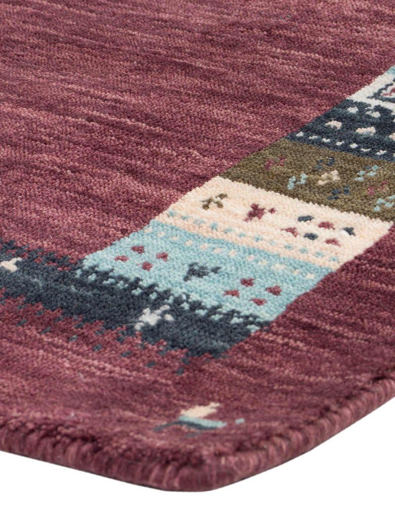 Loribaft Loom Teppich 60x90cm - Wollteppich - dunkelrot