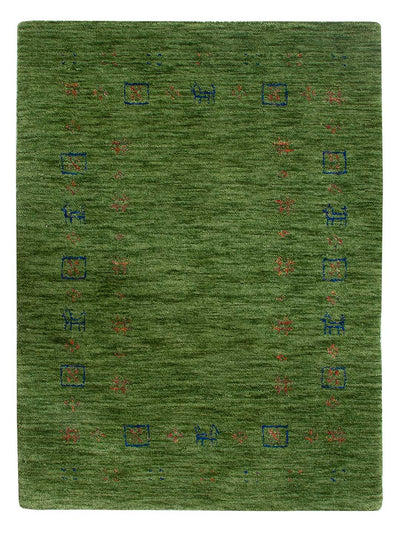 Loribaft Loom Teppich 60x90cm - Wollteppich - grün