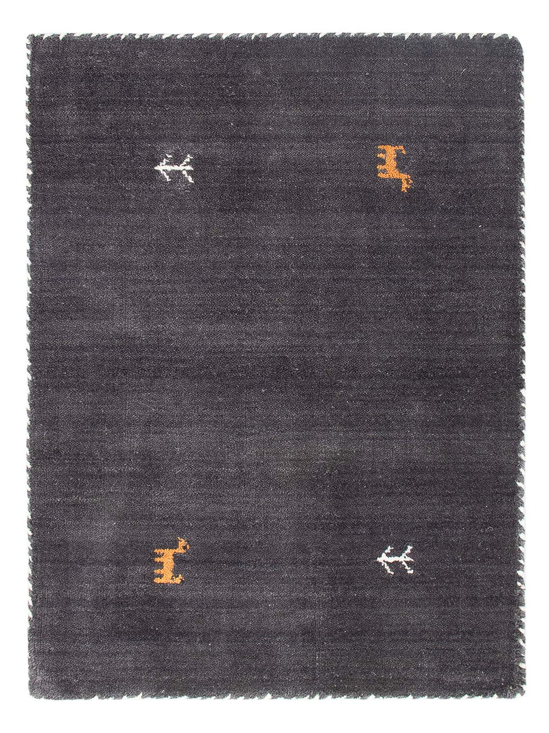 Loribaft Loom Teppich 60x90cm - Wollteppich - dunkelgrau