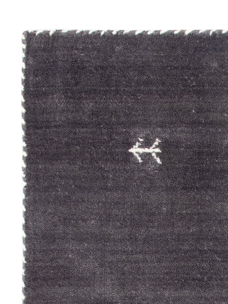 Loribaft Loom Teppich 60x90cm - Wollteppich - dunkelgrau