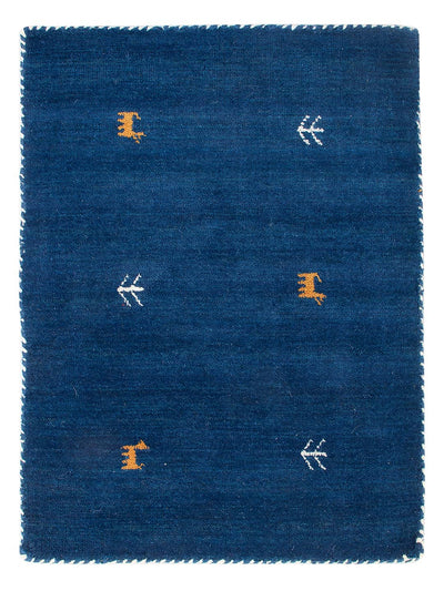 Loribaft Loom Teppich 60x90cm - Wollteppich - blau
