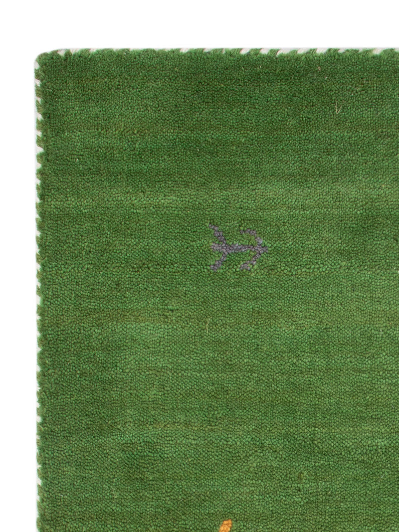 Loribaft Loom Teppich 60x90cm - Wollteppich - grün