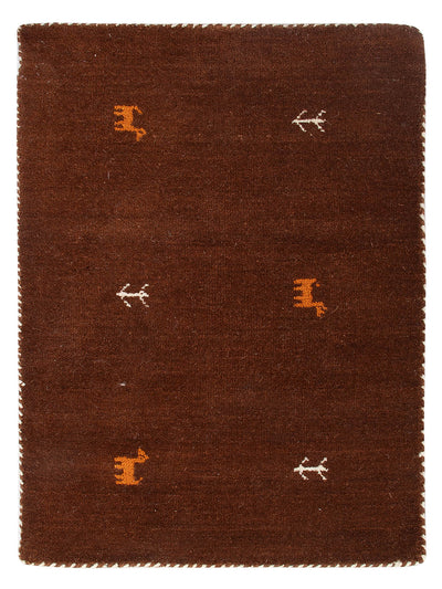 Loribaft Loom Teppich 60x90cm - Wollteppich - dunkelbraun
