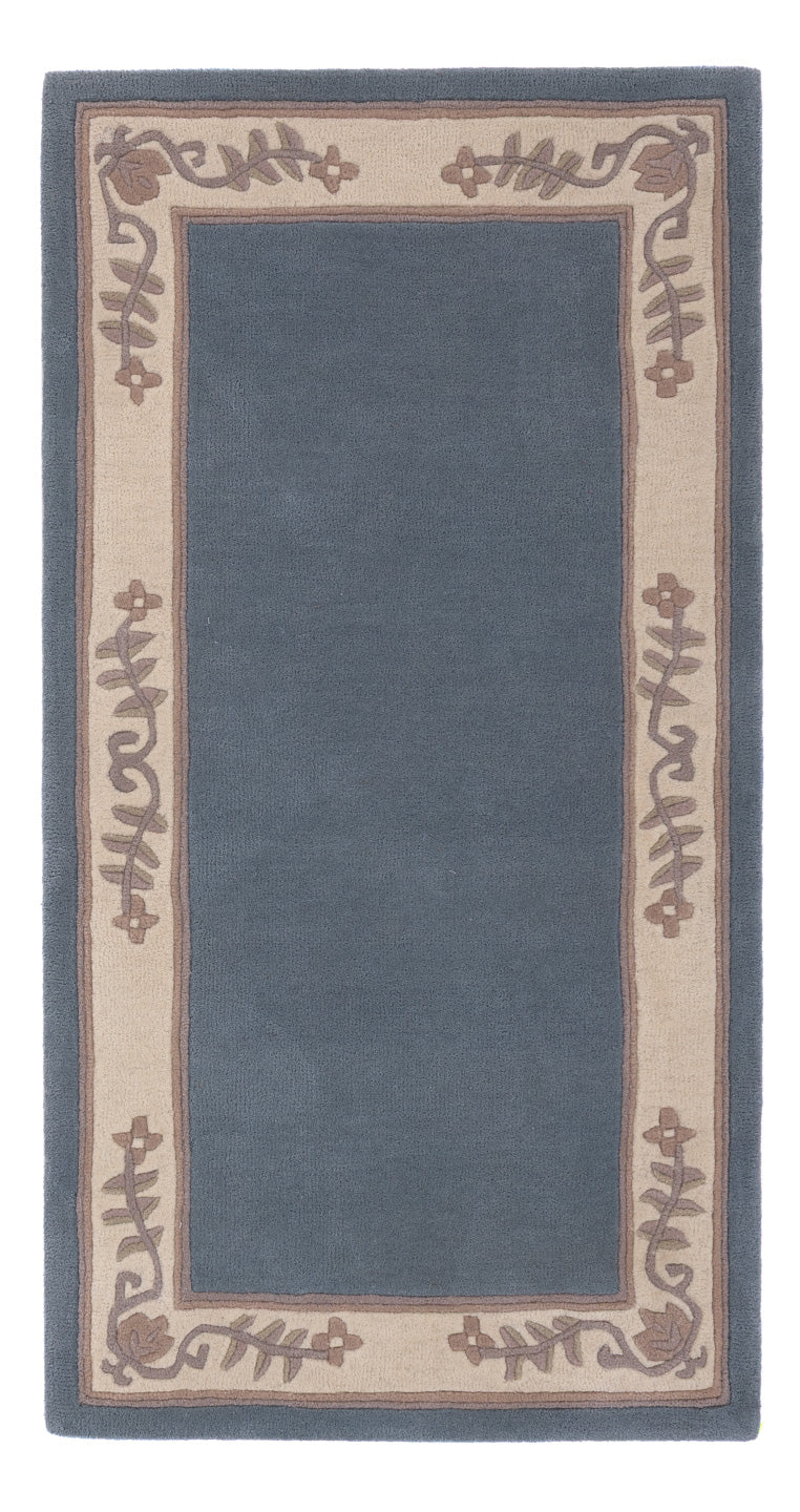 Wollteppich 80x150cm - petrolblau