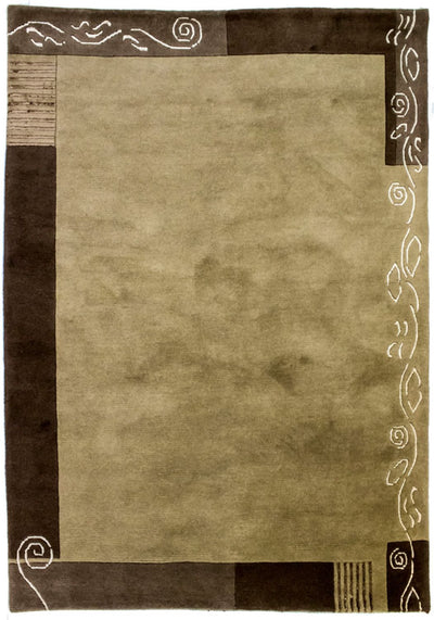 Nepal Teppich 146x200cm - Wollteppich - beige