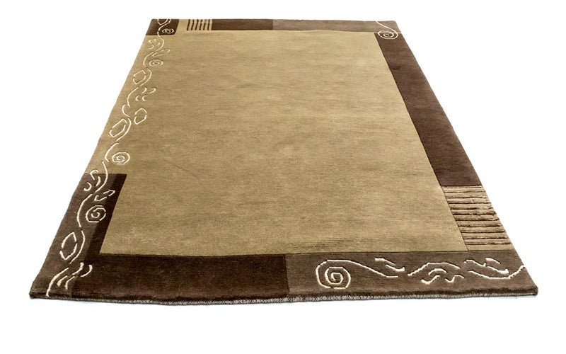 Nepal Teppich 146x200cm - Wollteppich - beige