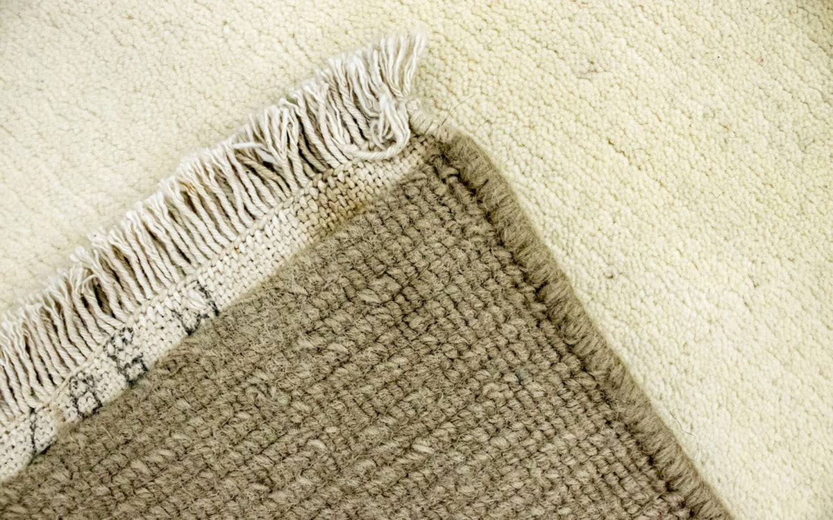 Nepal Teppich 142x200cm - Wollteppich - beige