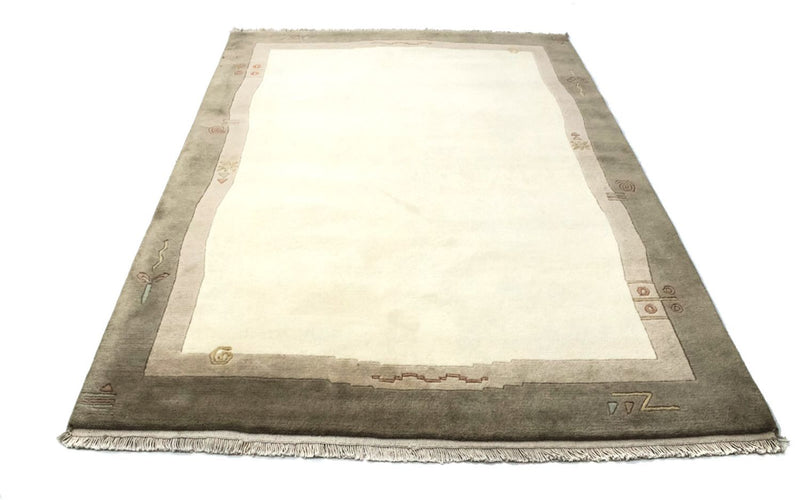 Nepal Teppich 142x200cm - Wollteppich - beige