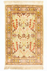Hereke Seide Teppich 64x100cm - Orientteppich - beige – product image