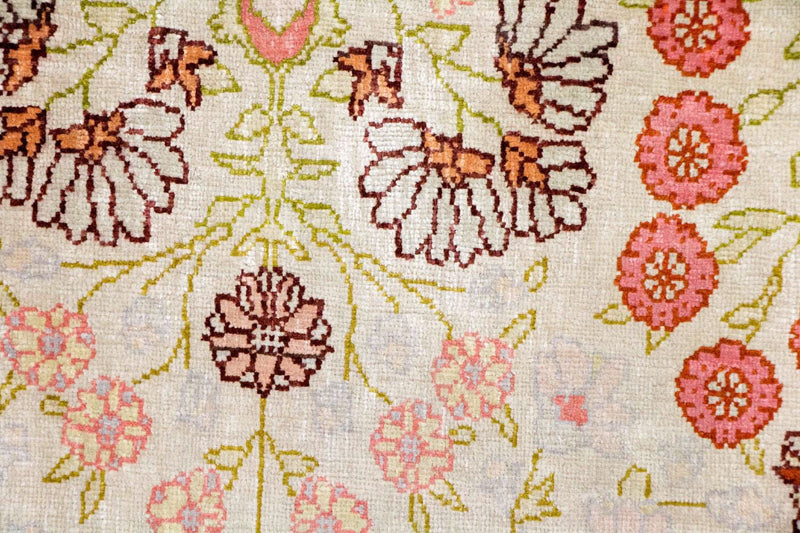 Hereke Seide Teppich 64x100cm - Orientteppich - beige