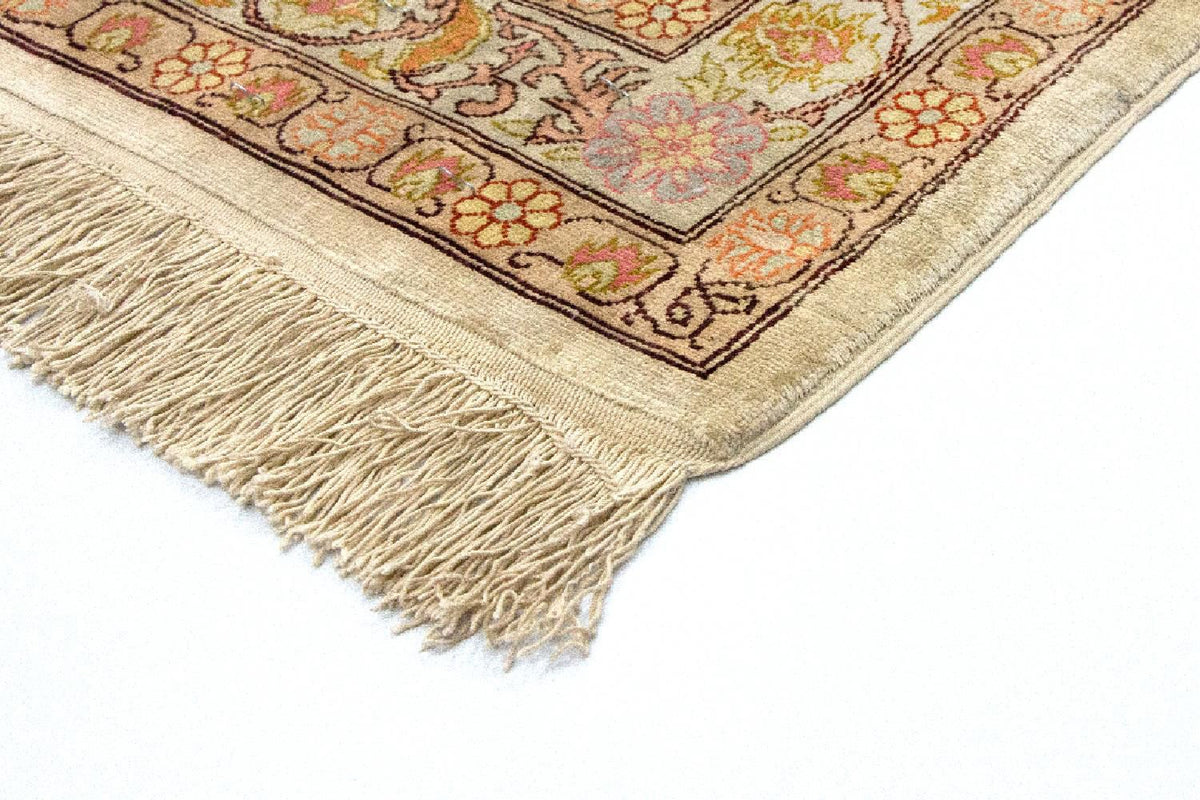 Hereke Seide Teppich 64x100cm - Orientteppich - beige
