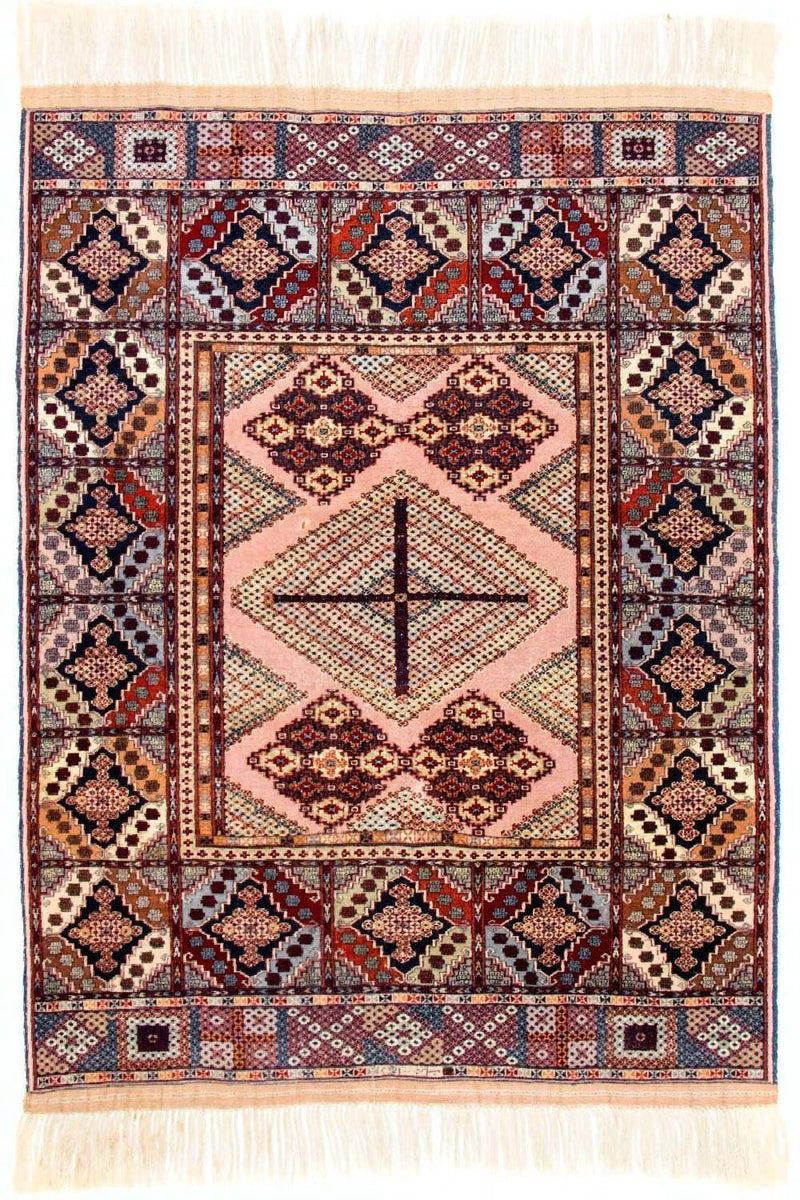 Afghan Teppich 120x140cm - Orientteppich - rosa