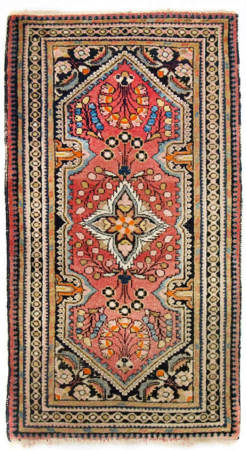 Hamadan Teppich 66x126cm - Perserteppich - rot