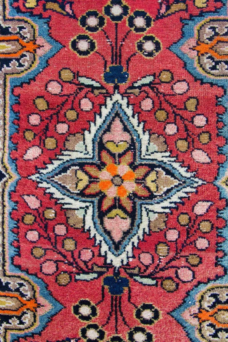 Hamadan Teppich 66x126cm - Perserteppich - rot