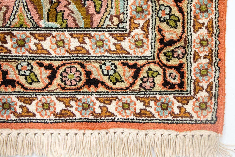 Kaschmir Seide Teppich 82x313cm - Orientteppich - mehrfarbig