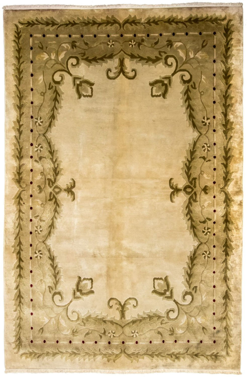 Nepal Teppich 179x270cm - Wollteppich - gelb