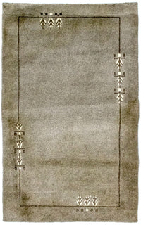 Nepal Teppich 92x148cm - Wollteppich - grau – product image