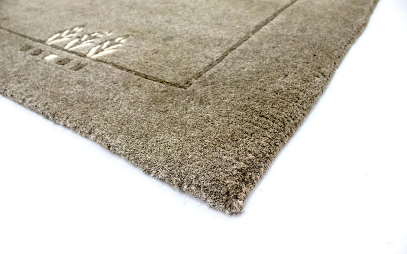 Nepal Teppich 92x148cm - Wollteppich - grau