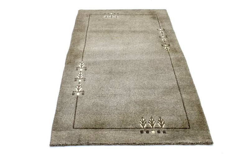 Nepal Teppich 92x148cm - Wollteppich - grau