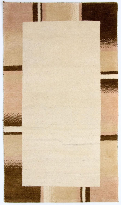 Gabbeh Teppich Indus 92x160cm - Wollteppich - beige