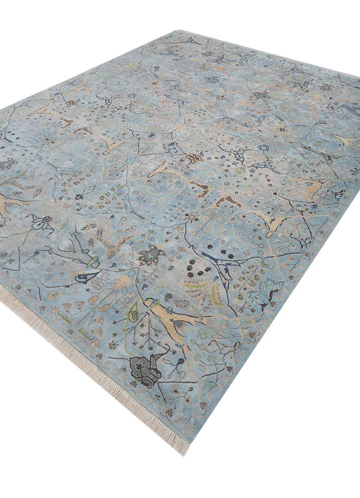 Designer Teppich - 240 x 300 cm - lichtblau