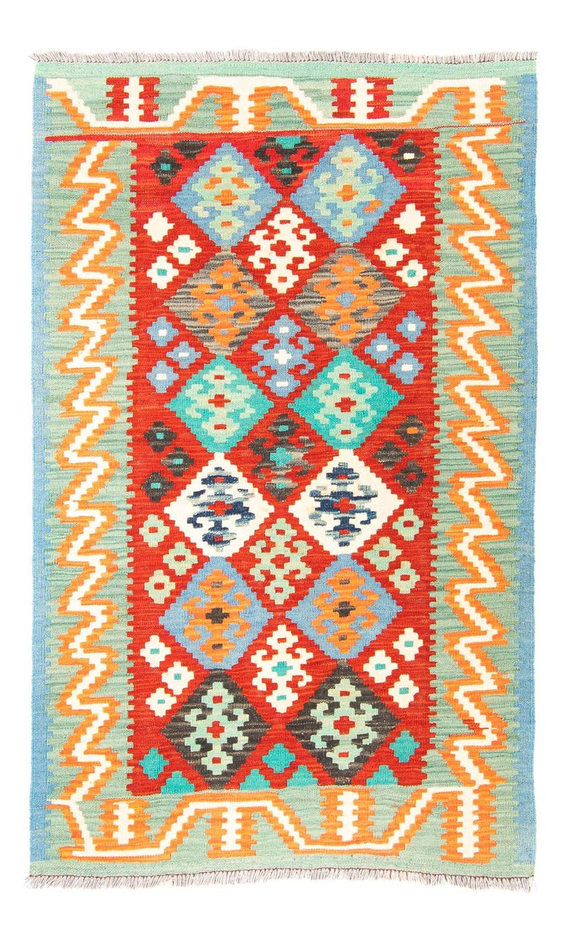 Kelim Maimene Teppich 99x154cm - dunkelrot