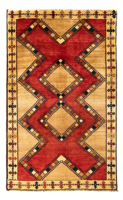 Gabbeh Persisch Teppich 114x192cm - Perserteppich Wollteppich - dunkelrot