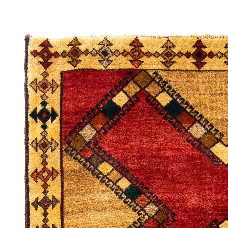 Gabbeh Persisch Teppich 114x192cm - Perserteppich Wollteppich - dunkelrot