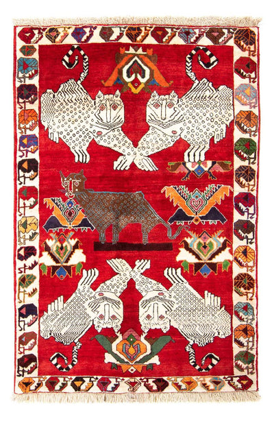 Ghashghai Teppich 135x204cm - Perserteppich - dunkelrot