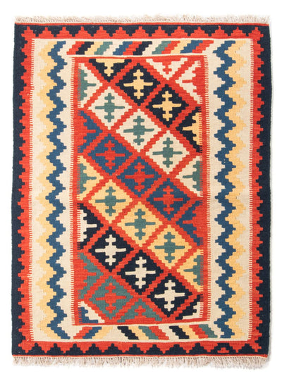 Kelim Fars Teppich 108x145cm - mehrfarbig