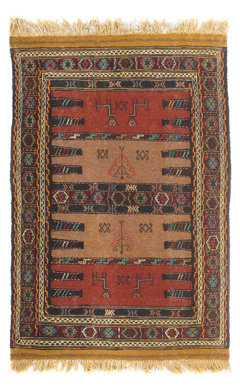 Kelim Senneh Teppich 100x169cm - mehrfarbig