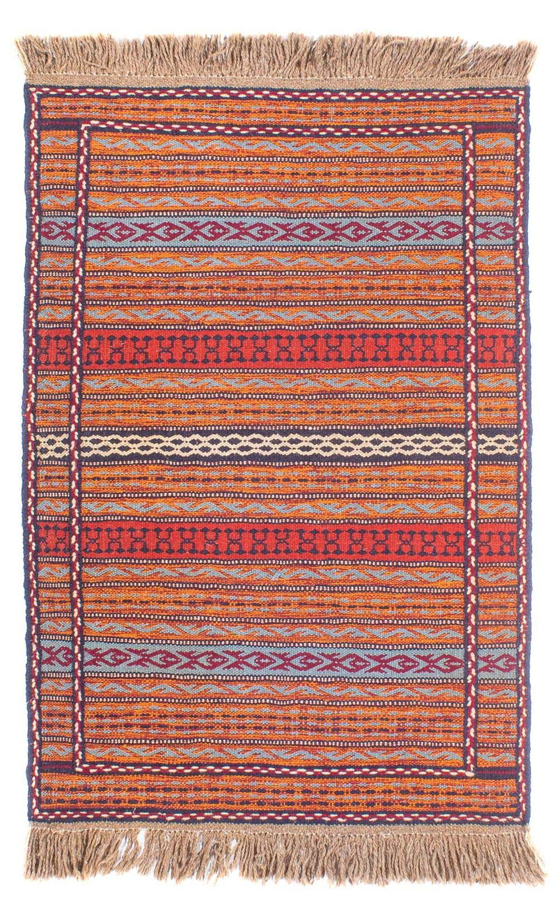 Kelim Senneh Teppich 80x123cm - mehrfarbig