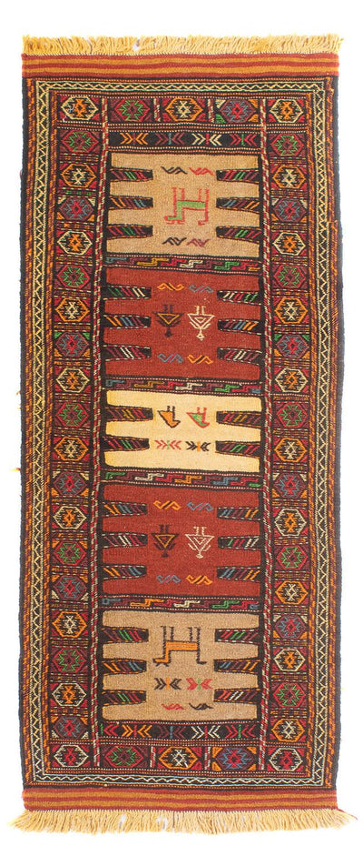 Kelim Senneh Teppich 68x170cm - mehrfarbig