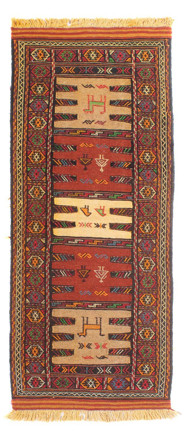 Kelim Senneh Teppich 68x170cm - mehrfarbig