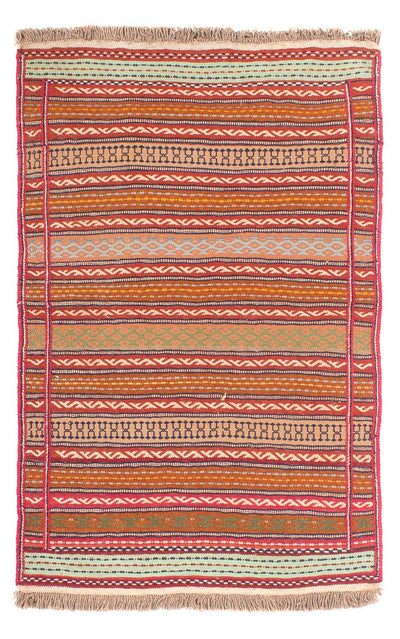 Kelim Senneh Teppich 100x150cm - mehrfarbig