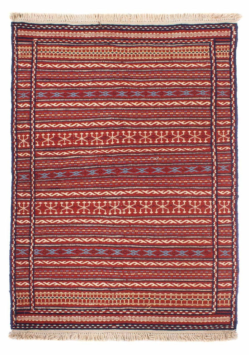 Kelim Senneh Teppich 100x150cm - mehrfarbig