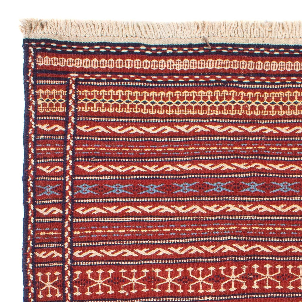 Kelim Senneh Teppich 100x150cm - mehrfarbig