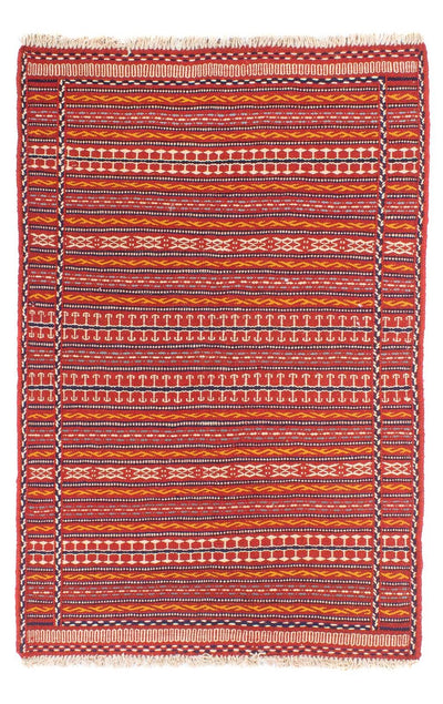 Kelim Senneh Teppich 100x150cm - mehrfarbig